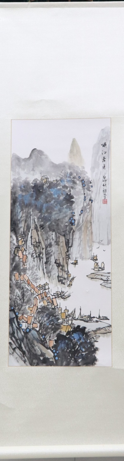 徐雅萱水墨画-峡江春色